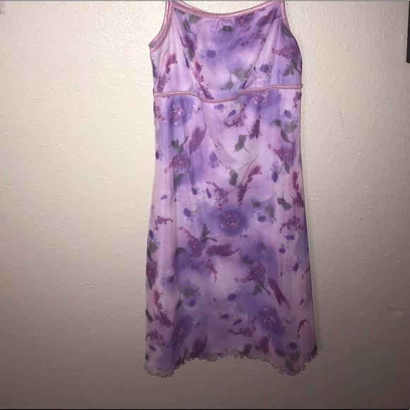 Vtg 70s Hippie/Fairy Goth Floral Purple Midi Dress - Picture 7 of 11